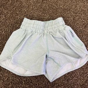 light blue lulu shorts, size 0 tall